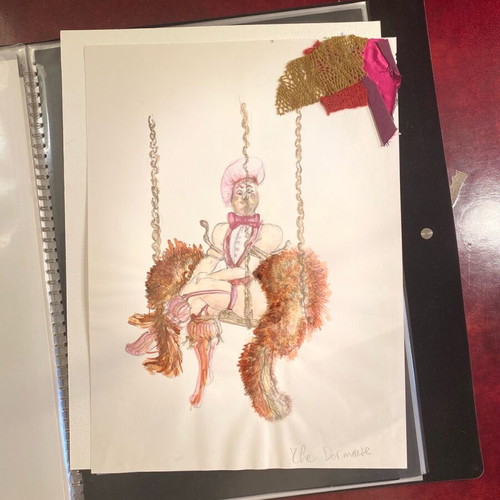 Theatrical costume design from Alice in Wonderland used, watercolor on A3 paper