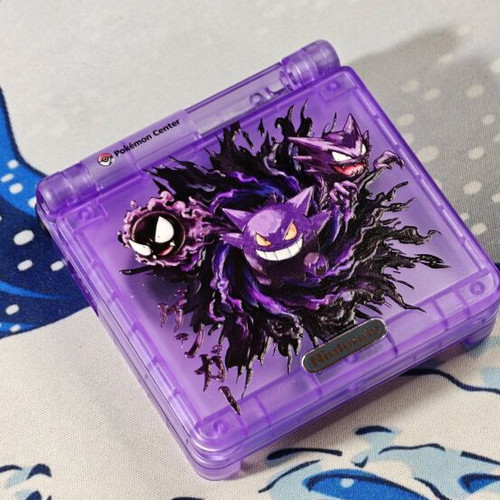 Gameboy Advance SP shell used with embossed UV print Gengar
