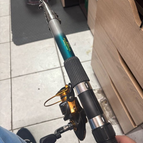 Fishing rods 4 meters with reels new, set of 2 pieces
