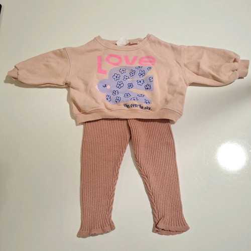 Baby girl set 9-12 months 80cm Zara sweater and new ZY Baby knitted leggings