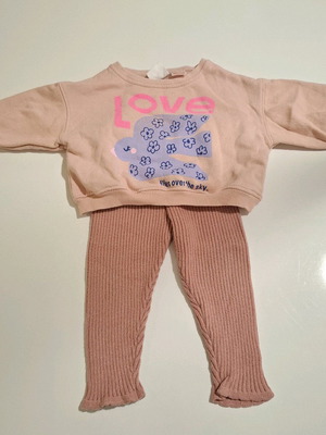Baby girl set 9-12 months 80cm Zara sweater and new ZY Baby knitted leggings