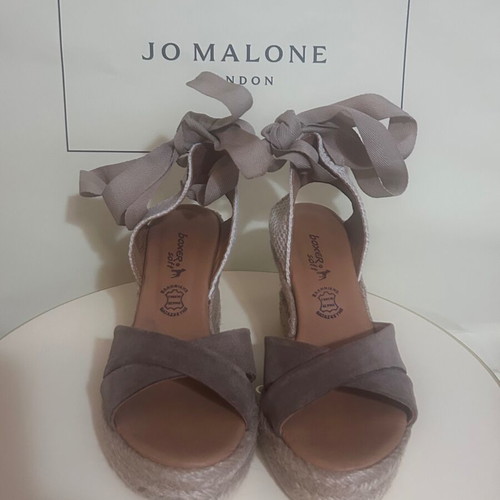 Boxer leather platform espadrilles size 36 new, tan color