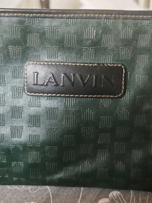 Lanvin vintage clutch used green handheld from 1985