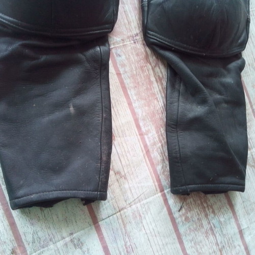 IXS leather motorcycle pants used with protectors