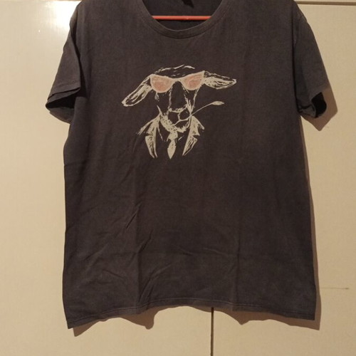 Blue maco t-shirt with print used, size S