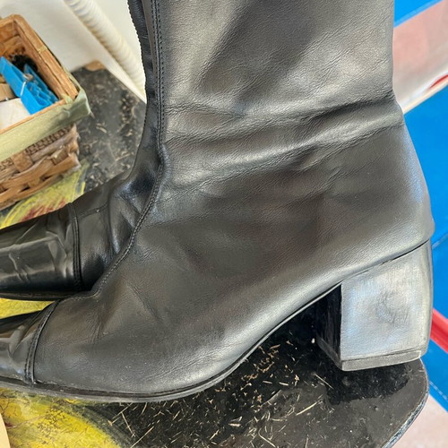 Leather ankle boots size 38 used, black