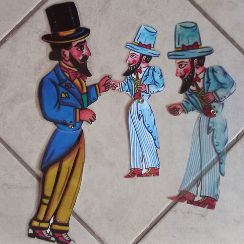 Shadow theater figures set of 3 used