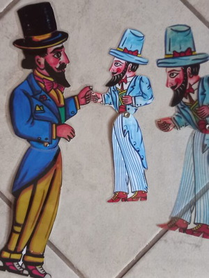 Shadow theater figures set of 3 used