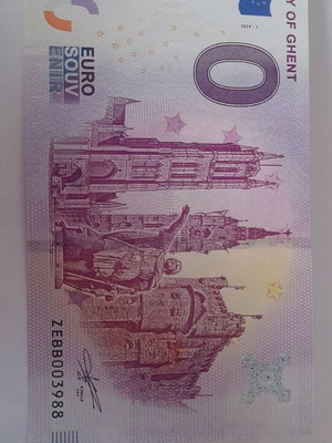 Χαρτονόμισμα Zero Euro Souvenir Πόλη Γκεντ