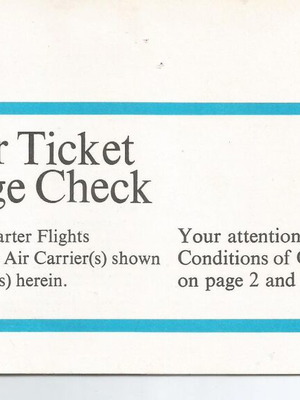 SATA Ticket 1973 with Flight Info like new