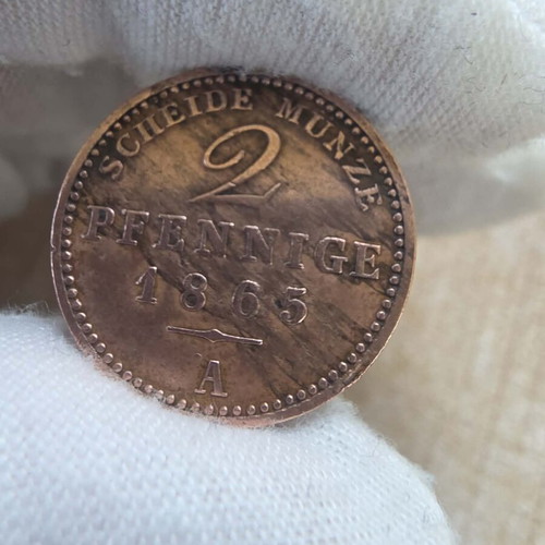 2 Pfenning 1865 Saxony-Weimar-Eisenach coin like new