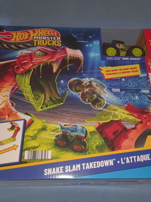 Hot Wheels Snake Slam Takedown Monster Trucks Track new