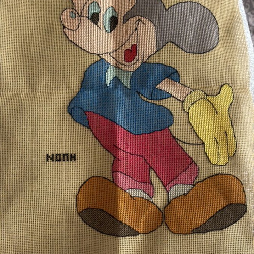 Micky Mouse embroidered design handmade like new