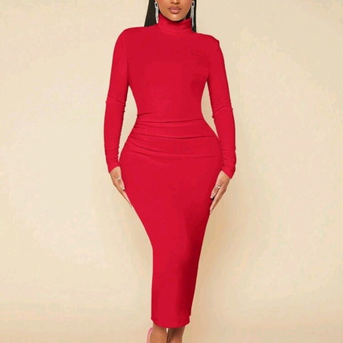 Red fitted dress Shein new, size L