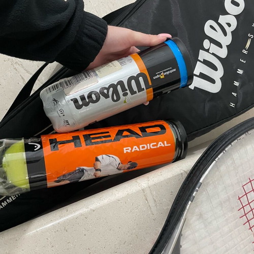 Wilson tennis rackets set of 3 used with balls