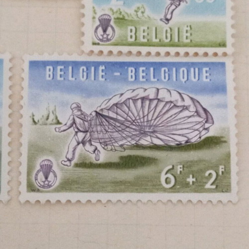Belgian stamps 1960 parachute jumping theme like new