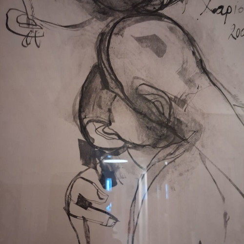 Painting "To Fili" by H. Charisis, ink and pencil on paper, signed, like new