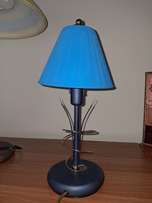 Table lamp postmodern design with metal and glass, like new