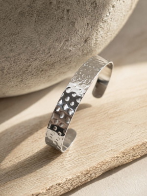 Steel bracelet handcuffs open silver color like new
