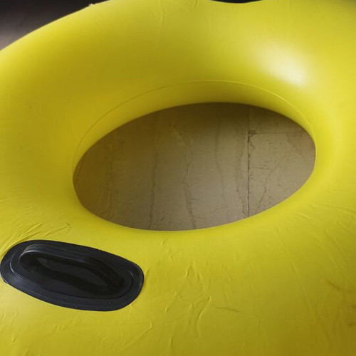 Inflatable Lifebuoy used, yellow, 85 cm diameter, with handles
