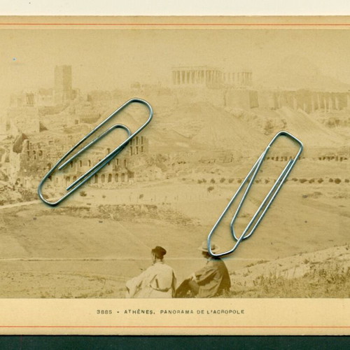 Photographs used, Athens panorama of Acropolis 1871, albumen on cardboard