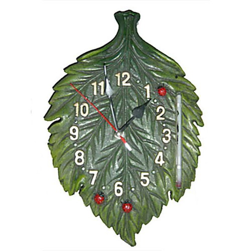 Leaf Clock-Thermometer new, wall-mounted, analog