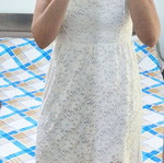 White lace mini dress like new, sizes S-M, Made In Italy