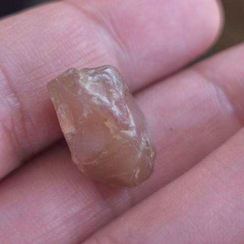 Raw pink quartz mineral piece for jewelry making