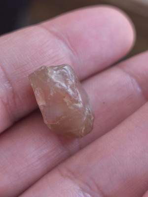 Raw pink quartz mineral piece for jewelry making