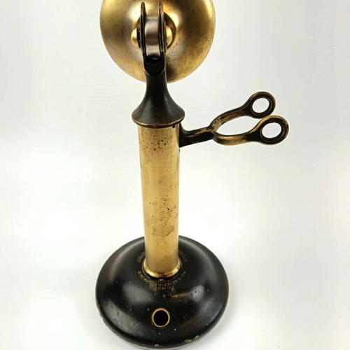 Western Electric brass telephone base used, early 20th century