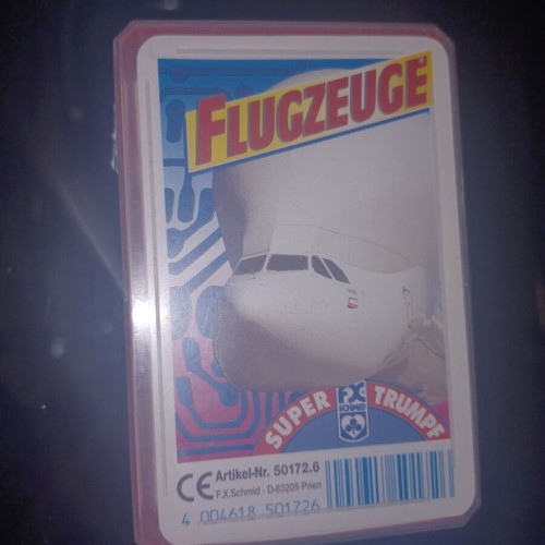 Super Trumpf card game like new with airplane theme by F.X. Schmid