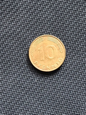Germany 10 Pfennig coin used, 1985, pack of 10