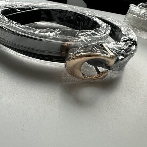 Belt black with gold buckle
