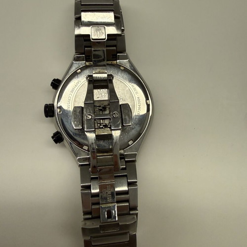 Maserati men's wristwatch used, silver bracelet, battery operated