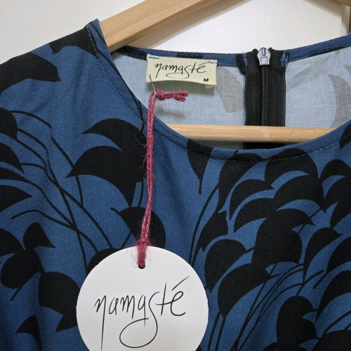 Namaste dress new, long, thin, viscose, size medium, black and blue
