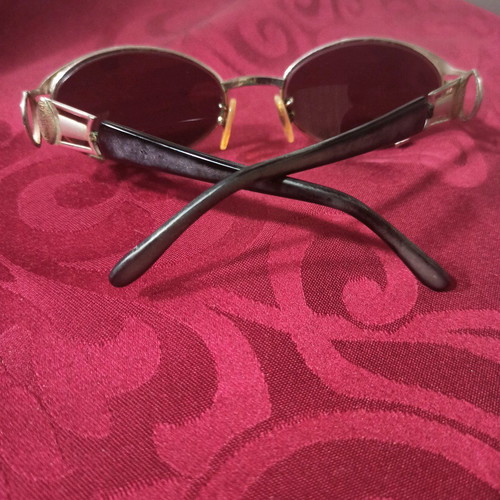 Glasses frame used, black and silver, with case and cleaning cloth