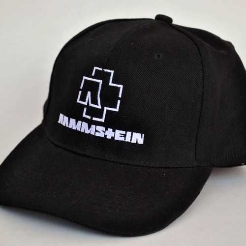 Rammstein black hat with logo like new, one size
