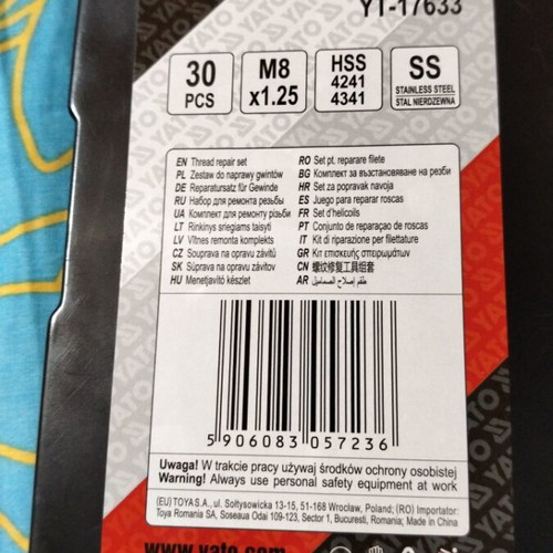 Thread Repair Kit M10 x1.5 and M8 x1.25 new