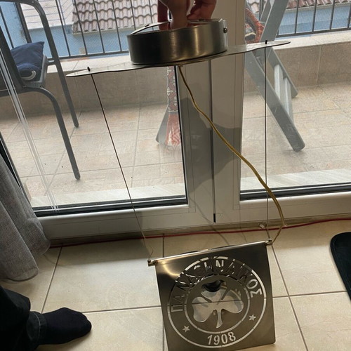 Handmade Panathinaikos lamp used, iron