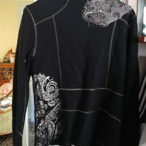 Derhy wool jacket small like new, black and gold