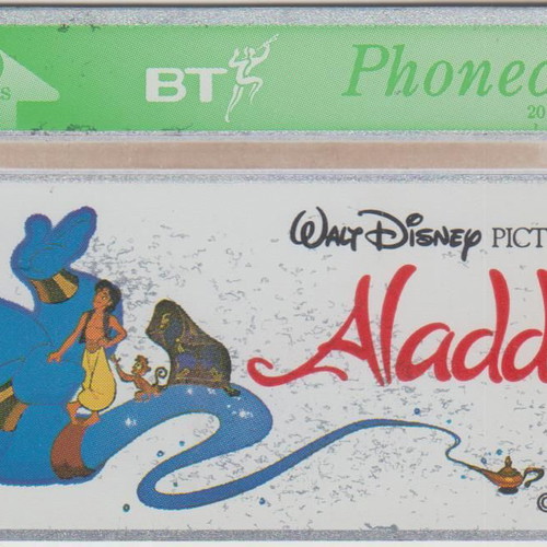 Disney Aladdin phonecard from England