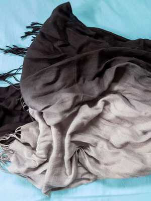 Unisex scarf used, light grey, dark grey and black