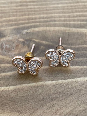 Butterfly earrings like new, copper color