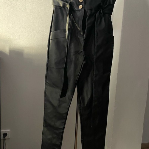Leather pants new, black, high waist, size L/40/12