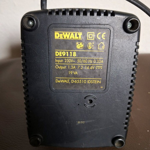 Dewault charger used for 7.2 to 14.4 volt batteries