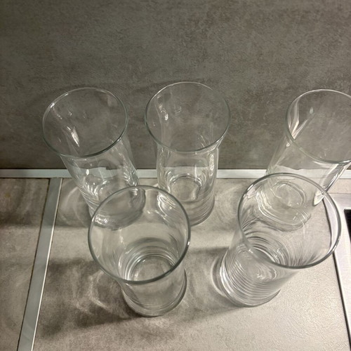 Set of 5 highball water and juice glasses
