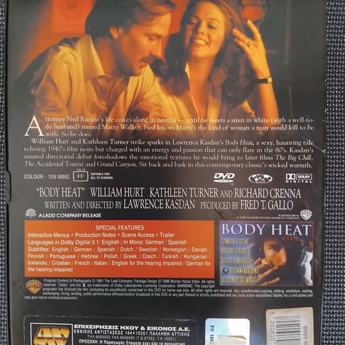 Body Heat DVD, adventure film
