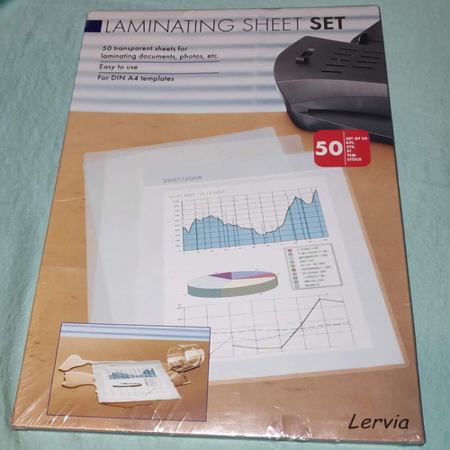 Transparent laminating sheets A4 80 micron, pack of 50, new