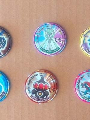 6 μεταλλικες ταπες Pokemon Advanced, vintage