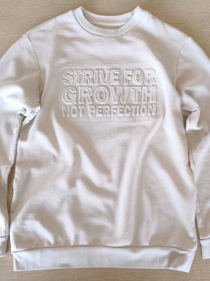 Bershka sweatshirt XS with embossed print, like new, white/cream